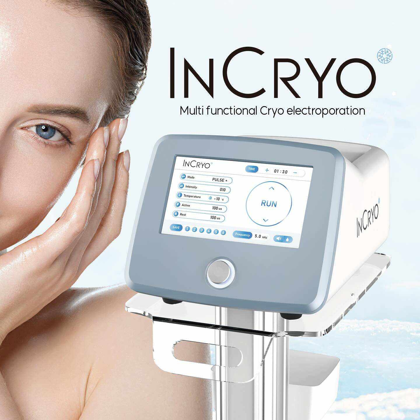 Specially designed for sensitive skin Hot Cold Hammer Skin Facial Machine Cryo Heat Electroporation Device Tightening Beauty Cooling Electroporation Machine - Professional RF Microneedle / Collagen Gun equipment by SMIO