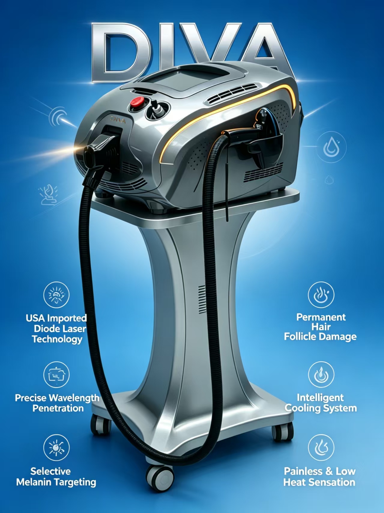 Speed Salon Ice Titanium Depilacion Diodo Trio Diode 808 nm Diode Hair Removal Equipment - Professional 808nm Diode Laser equipment by SMIO