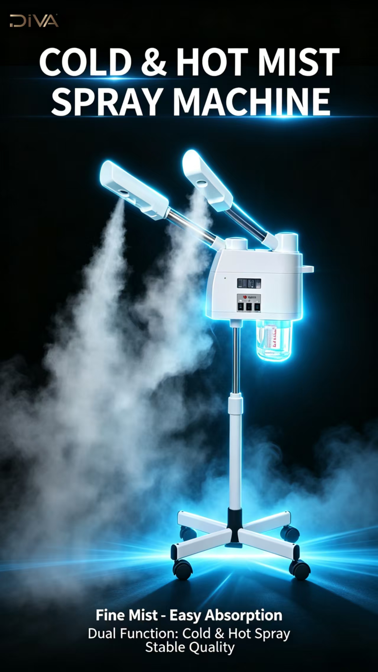 Cold and Hot Double Spray Face Steamer Refreshing Skin Care Deep Cleaning Face Steamer - Professional Professional Beauty Equipment equipment by SMIO
