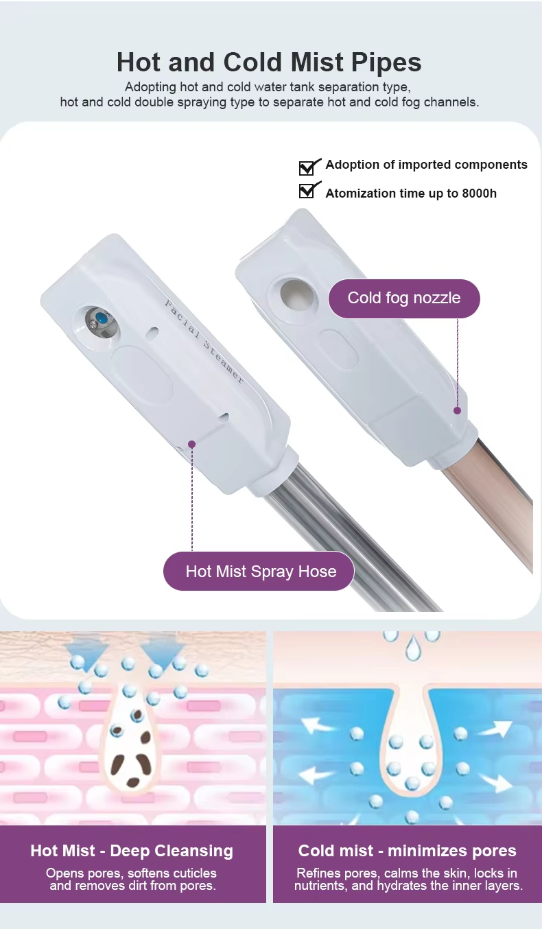 Cold and Hot Double Spray Face Steamer Refreshing Skin Care Deep Cleaning Face Steamer - Professional Professional Beauty Equipment equipment by SMIO