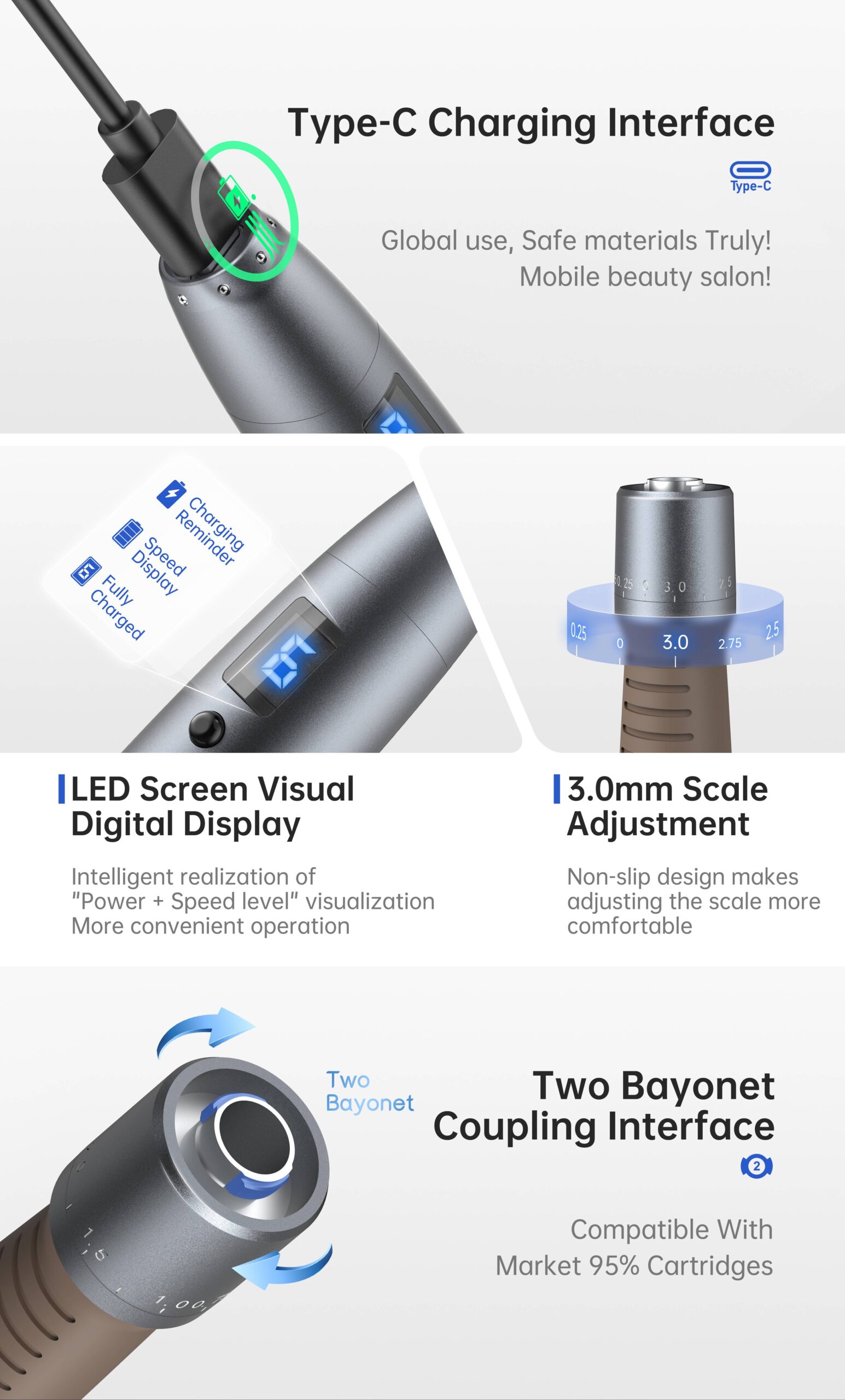 F8S微针笔 - SMIO #325 - Professional RF Microneedle / Collagen Gun equipment by SMIO