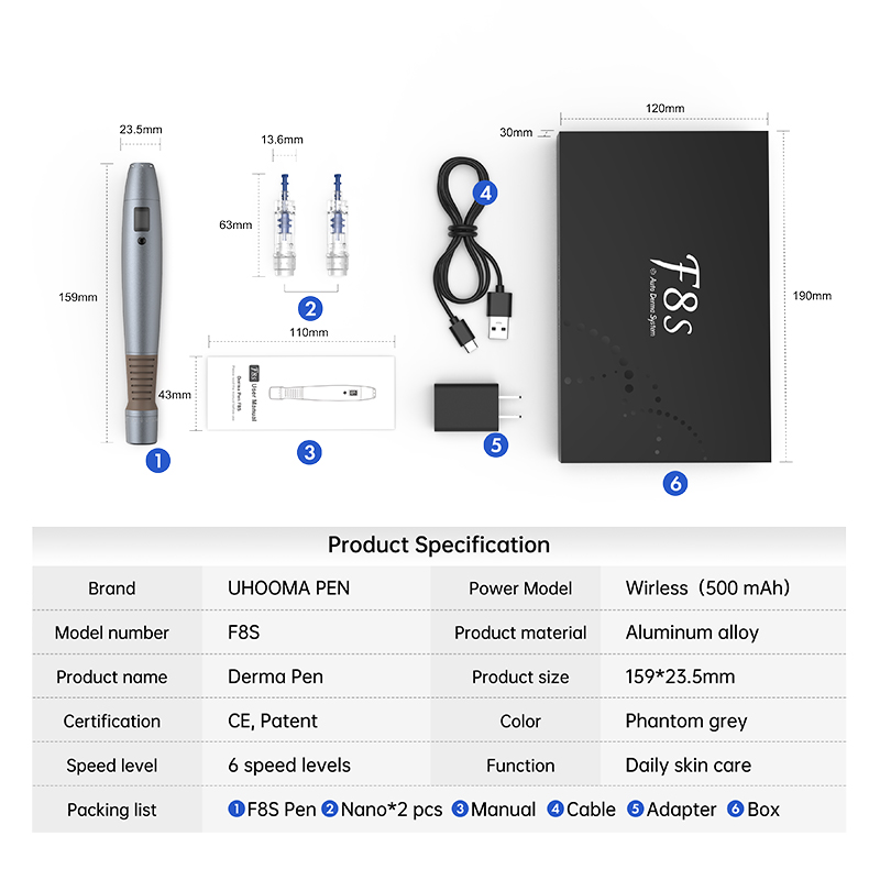 F8S微针笔 - SMIO #325 - Professional RF Microneedle / Collagen Gun equipment by SMIO