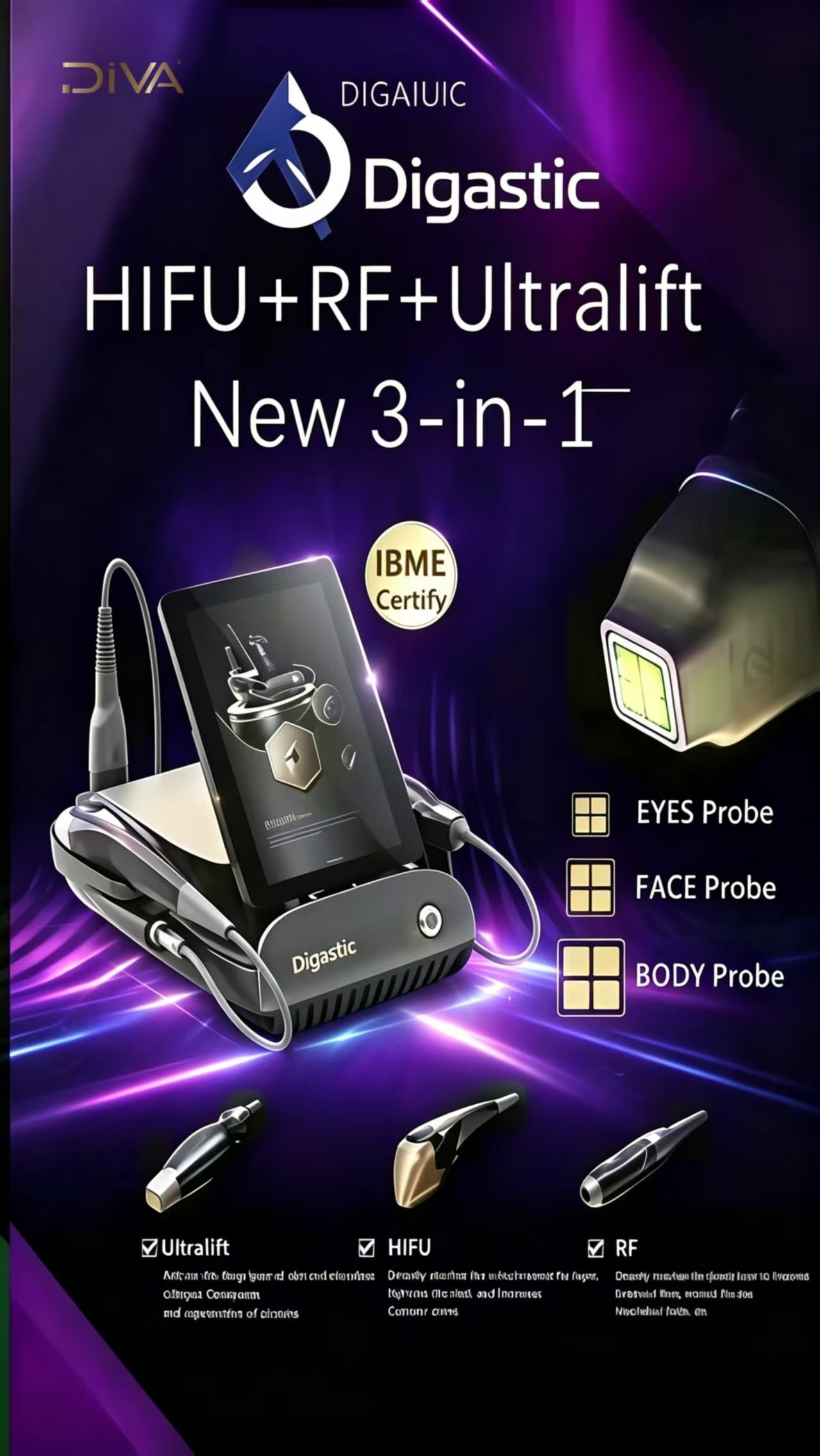 Digastic HIFU+RF+Ultralift