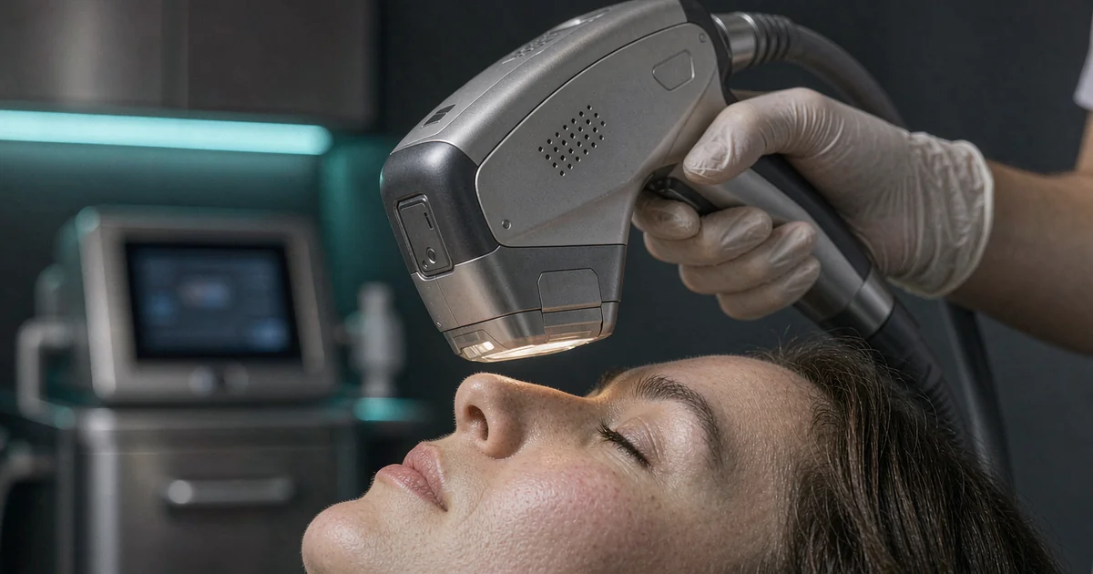 Large-spot laser handpiece delivering low-fluence treatment to facial melasma